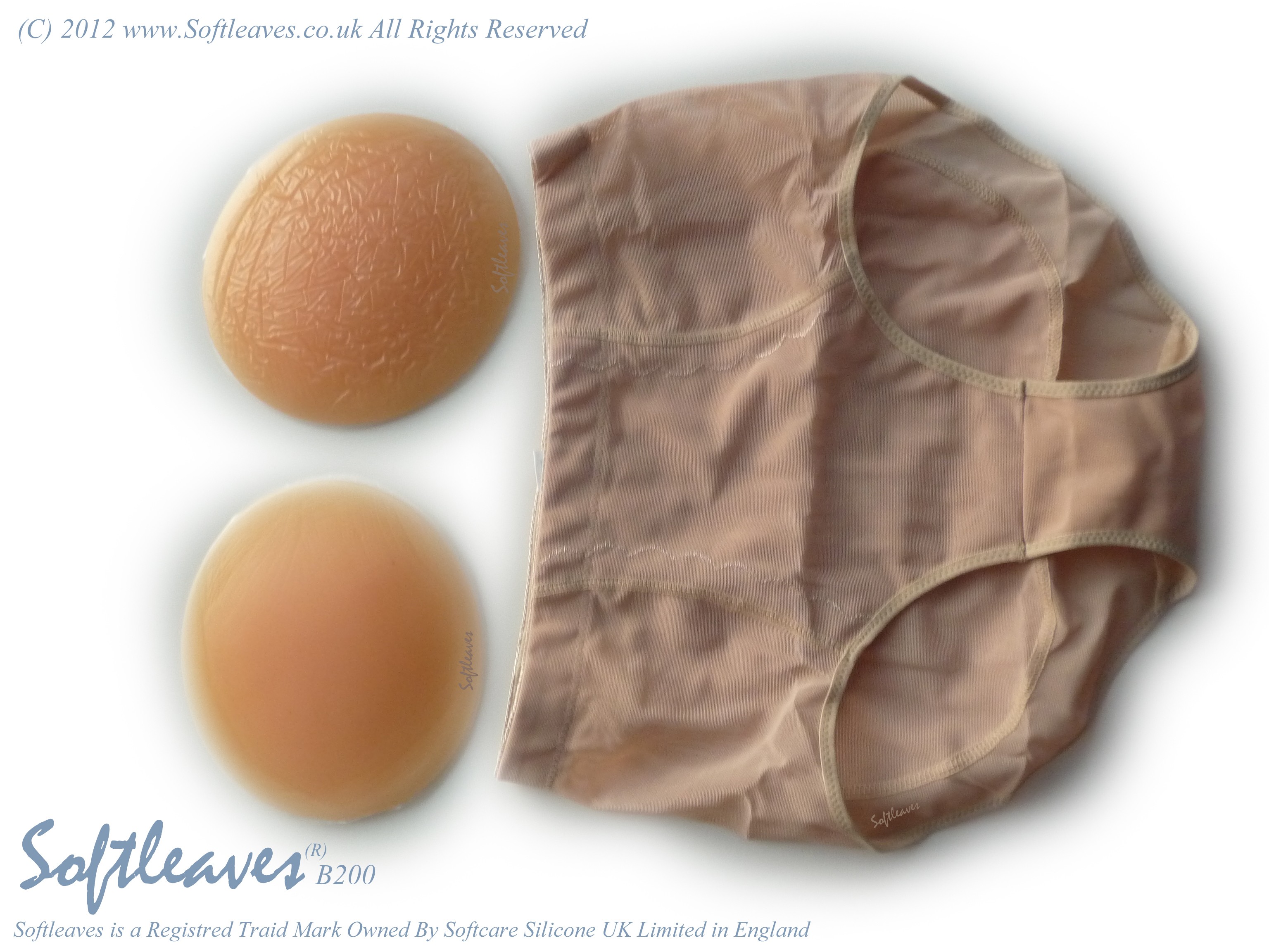 Softleaves B200 Silicone Buttock Enhancers with Round Shaped Insert Silicone Gel Pads